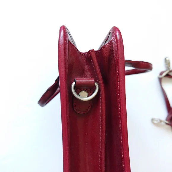 Vantaggio Italian Leather Laptop Briefcase Red RARE 16.5 x 11.5 x 5 RTL $490